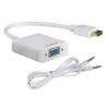 POWERTECH αντάπτορας HDMI σε VGA CAB-H072, καλώδιο 3.5mm, 0.20m, λευκός