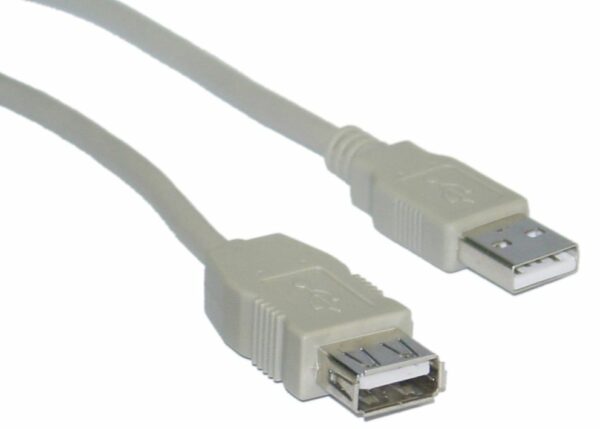 POWERTECH καλώδιο USB αρσενικό σε θηλυκό CAB-U076, 1.5m, γκρι