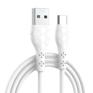 XO NB240 FOOTBALL ΚΑΛΩΔΙΟ ΦΟΡΤΙΣΗΣ TYPE-C SOFT RUBBER CABLE, ΛΕΥΚΟ