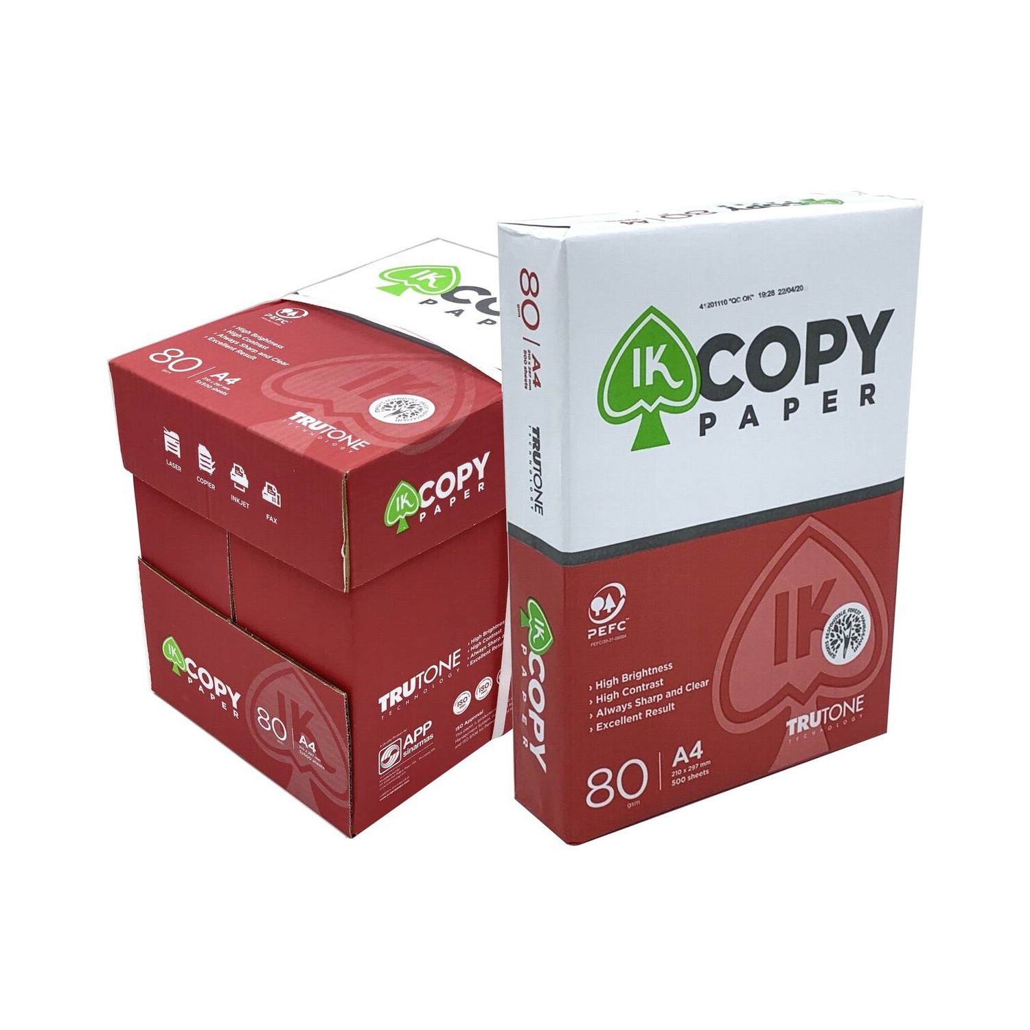 Ik Copy Χαρτί Εκτύπωσης A4 80gr/m² 5×500 φύλλα